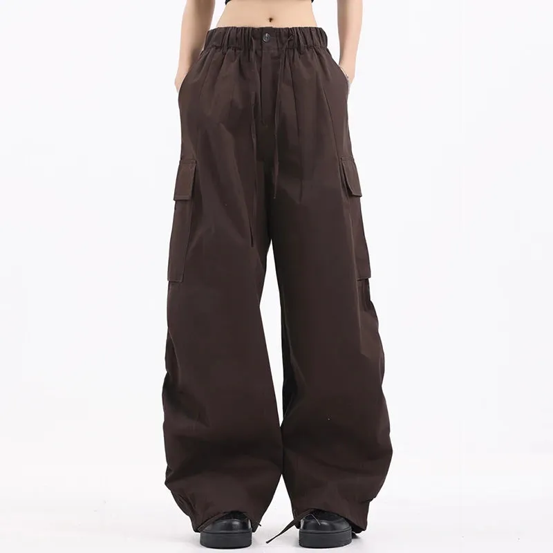 Women's Pull-On Wide Leg Baggy Cargo Pants