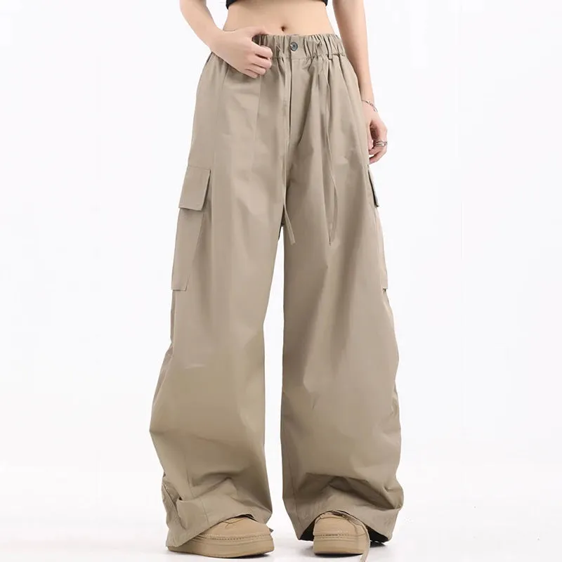 Women's Pull-On Wide Leg Baggy Cargo Pants