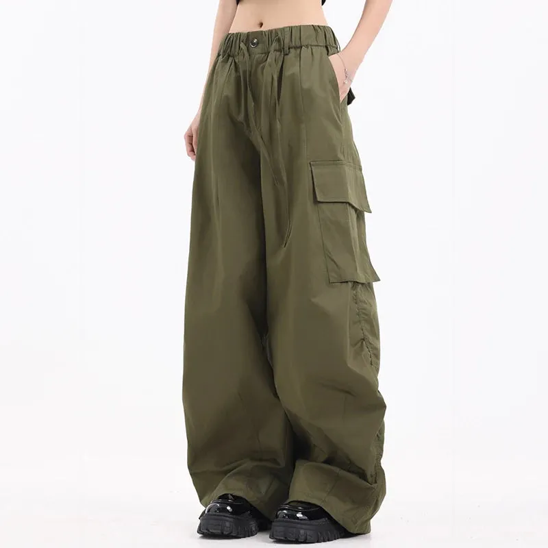 Women's Pull-On Wide Leg Baggy Cargo Pants