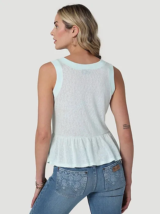 Women's Wrangler Mint Ruffle Tank