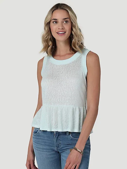 Women's Wrangler Mint Ruffle Tank