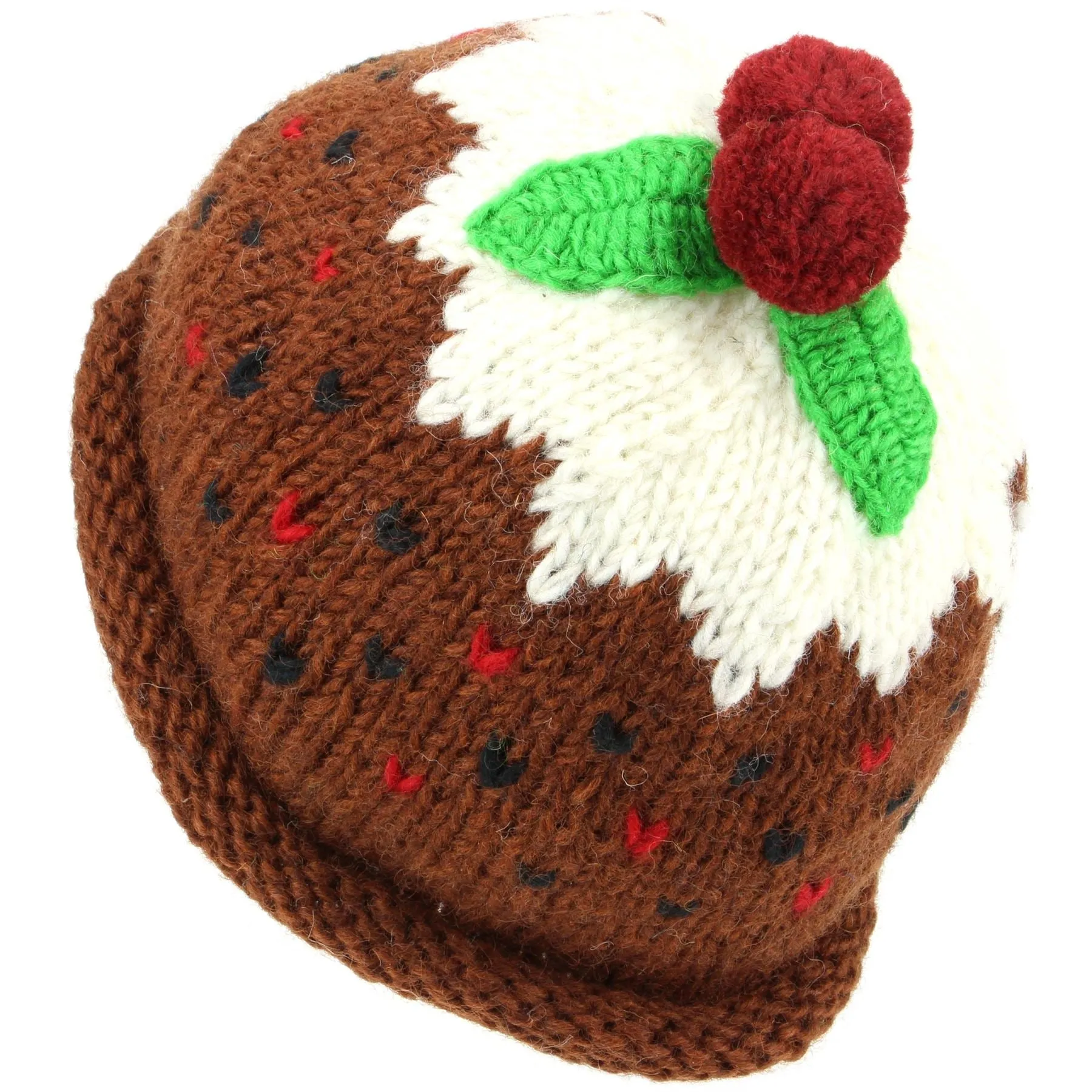 Wool Knit Christmas Pudding Hat