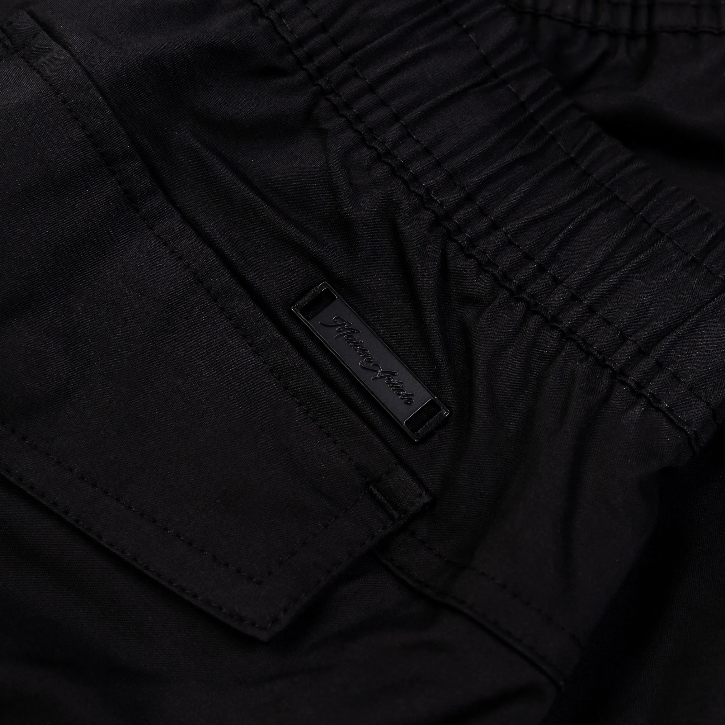 Woven Cargo Mens Pants (Black)