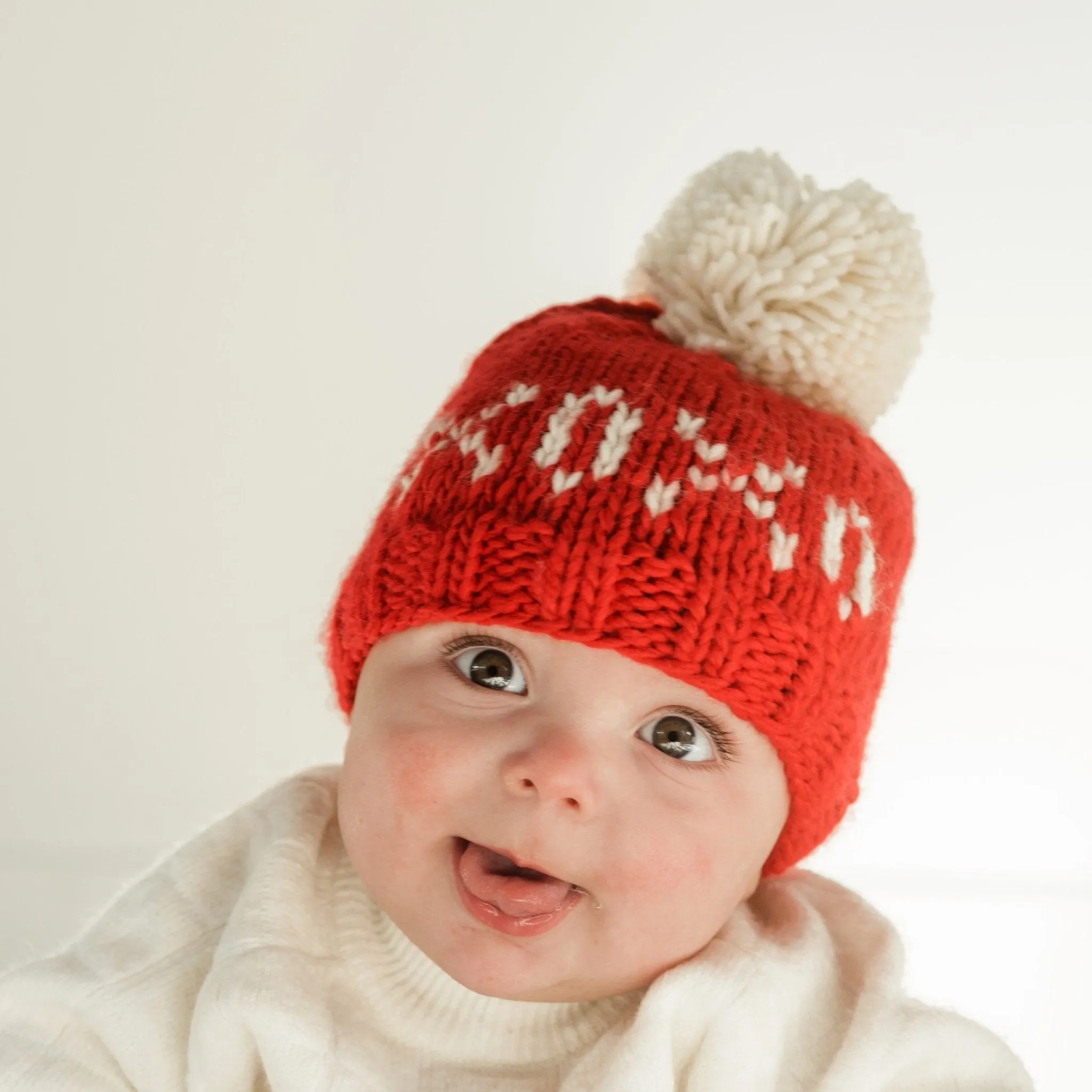 XOXO Red Valentine's Day Hand Knit Beanie Hat