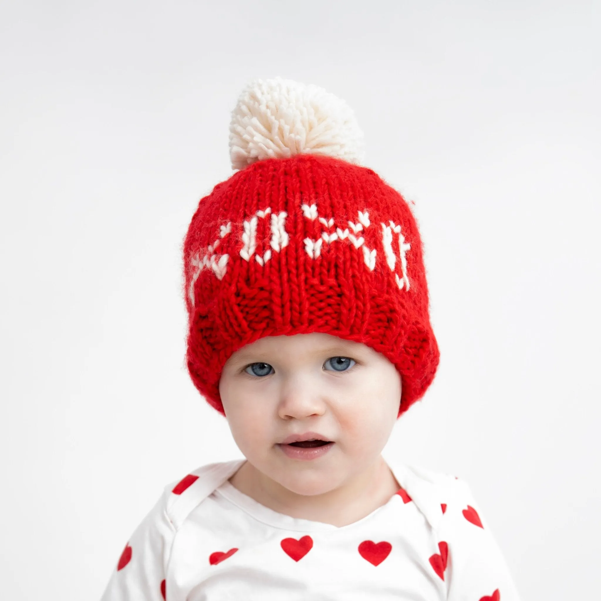 XOXO Red Valentine's Day Hand Knit Beanie Hat