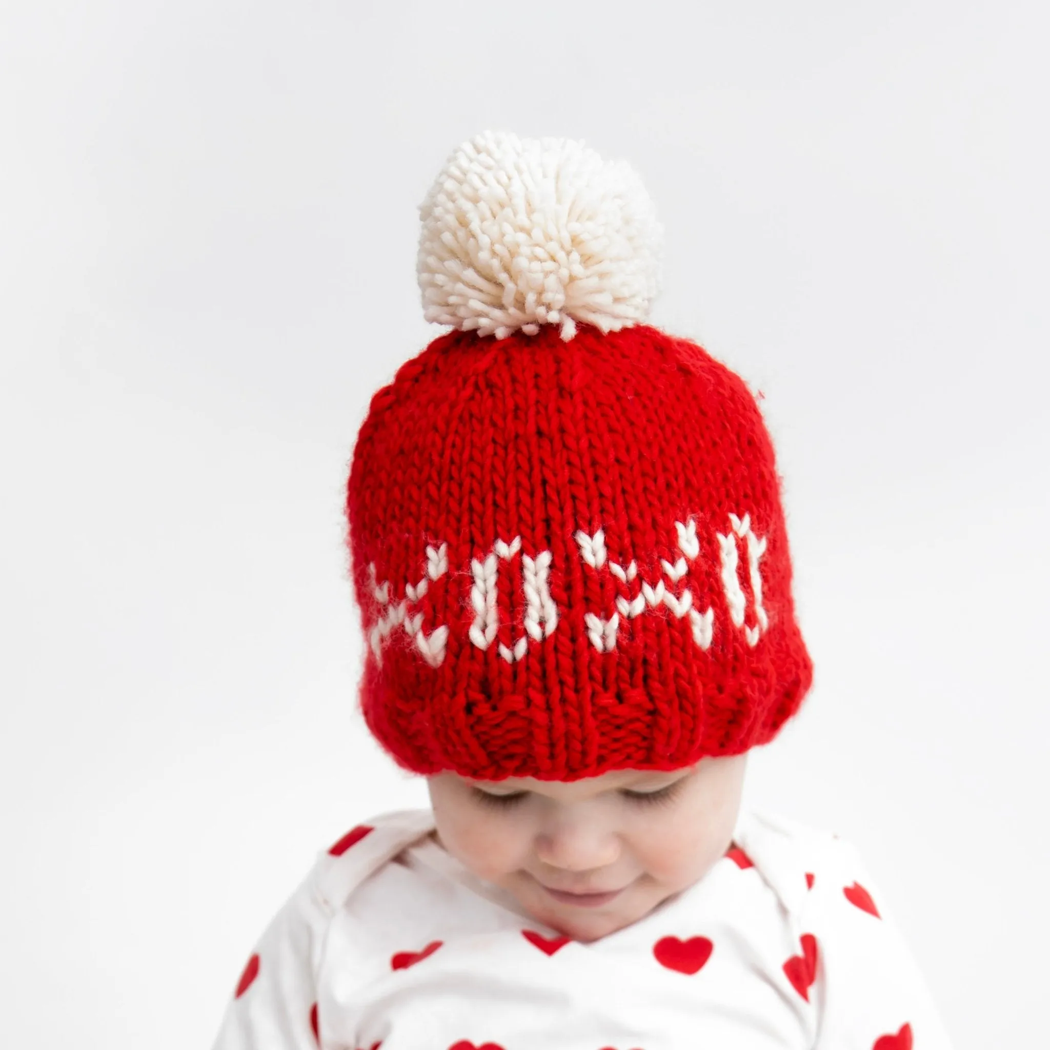 XOXO Red Valentine's Day Hand Knit Beanie Hat