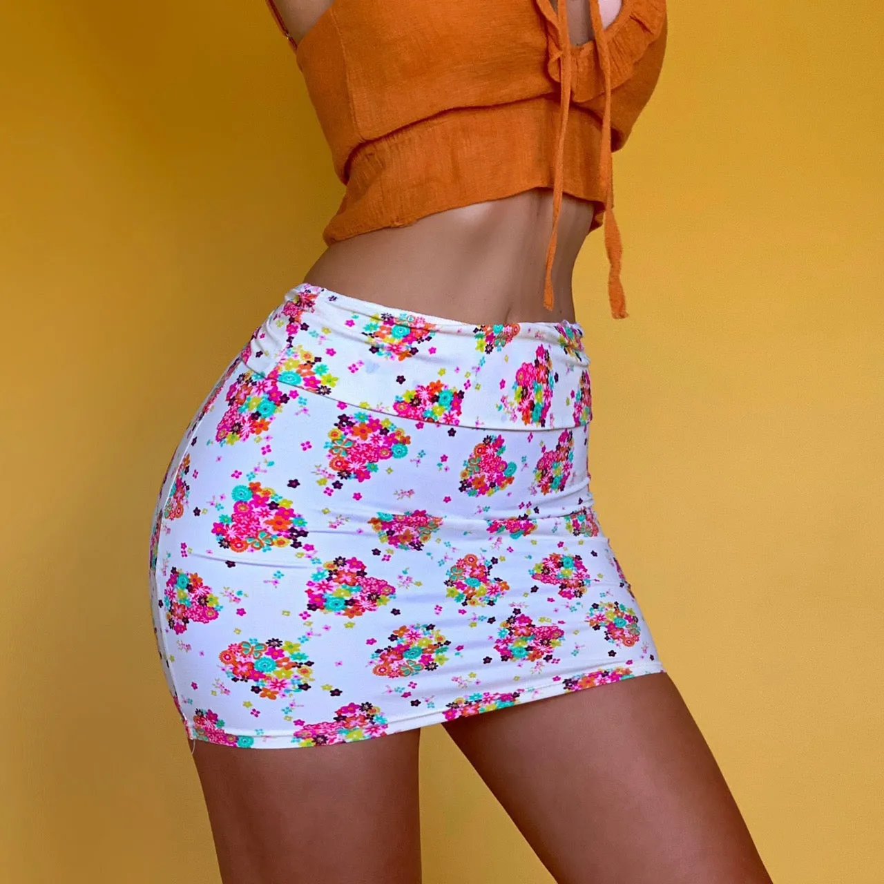 Y2K Mini Skirt | Yellow Ditsy